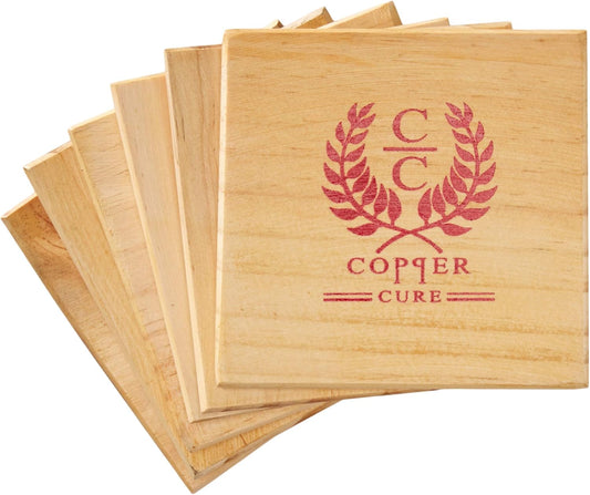 Copper Cure Wooden Coasters - Set of 6