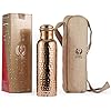Copper Water Bottle with Jute Bag - 34 Oz Extra Large, Pure Copper Vessel for Drinking - Drink More Water - Copper Bottle for Health Benefits, Home, Office, Sports and Gifting