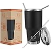 Stainless Steel Insulated Tumblers 30 Oz, Coffee Cup, Double Wall Tumbler Travel Mug w/ Lid & Straws, keeps the Drinks Cold or Hot for Hours