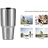 Stainless Steel Vacuum Insulated Tumbler 30 Oz, Water Glass, Coffee Cup, Double Wall Tumbler Travel Mug w/Lid & Straws, keeps the Drinks Cold or Hot for Hours