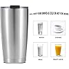 Stainless Steel Tumbler 20 Oz, Coffee Cup, Double Wall Tumbler Travel Mug w/ Lid & Straws, keeps the Drinks Cold or Hot for Hours